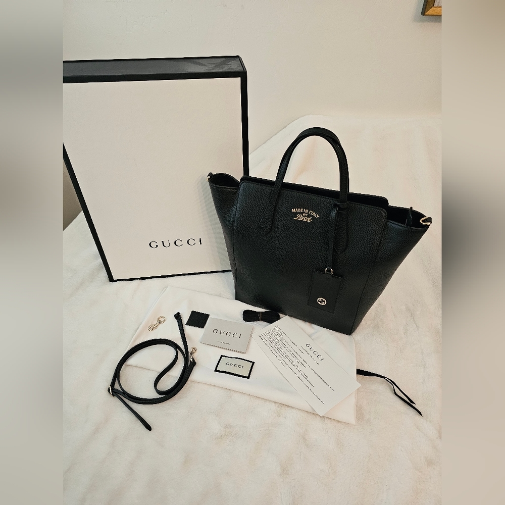 GUCCI BAG MOST FABULOUS, CHIC, SEXY 100% AUTHENTIC GUCCI BLACK TOTE BAG